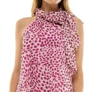 Pink Leopard Halter Mini Dress